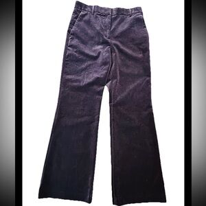 Ann Taylor The Jayne Navy Blue Velvet Flare Trouser Pants Size 6